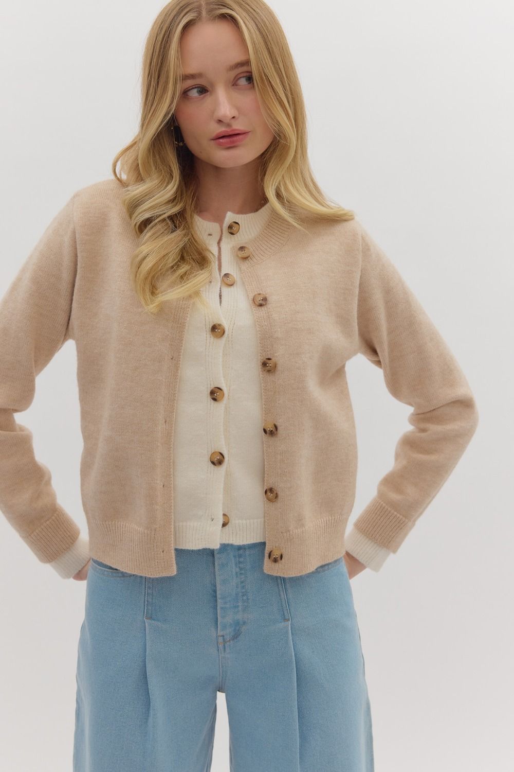 Olivia Double Layered Knit Cardigan - Coremarkets