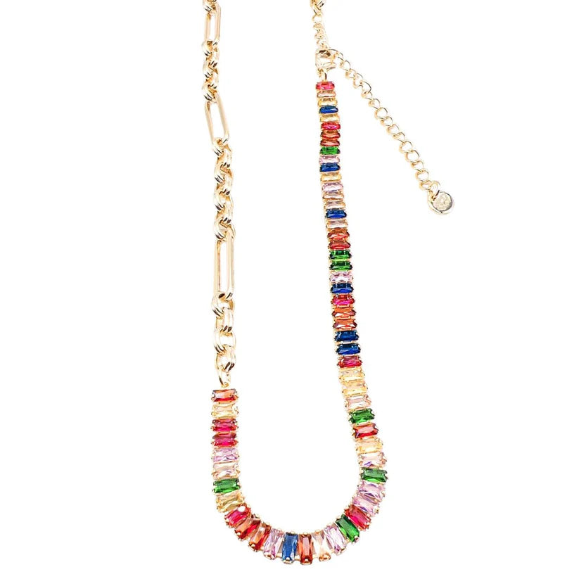 Treasure Jewels Emma Rainbow Gold Necklace - Coremarkets